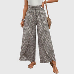 Women's Wide-Leg Palazzo Pants - Flowing Elegance | Spring - Cream