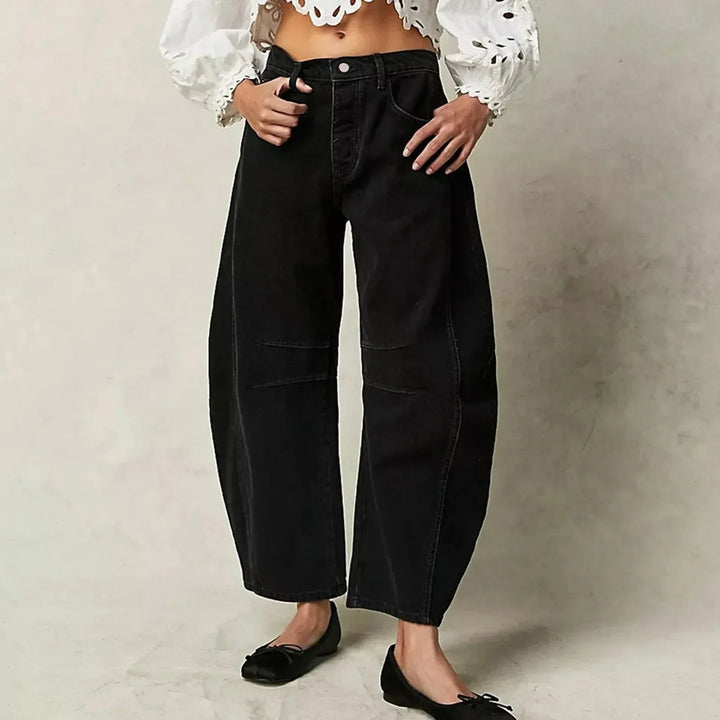 Women's Wide-Leg Pants | Relaxed | High Waist | Summer - Black