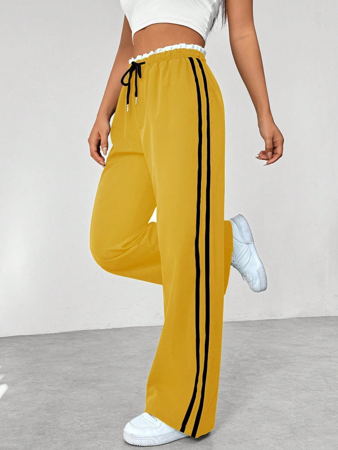 Women's Wide-Leg Pants | Striped | Relaxed Fit | Spring