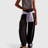 Women's Wide-Leg Pleated Pants - Bohemian Elegance | Spring - Black