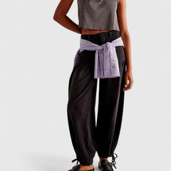 Women's Wide-Leg Pleated Pants - Bohemian Elegance | Spring - Black