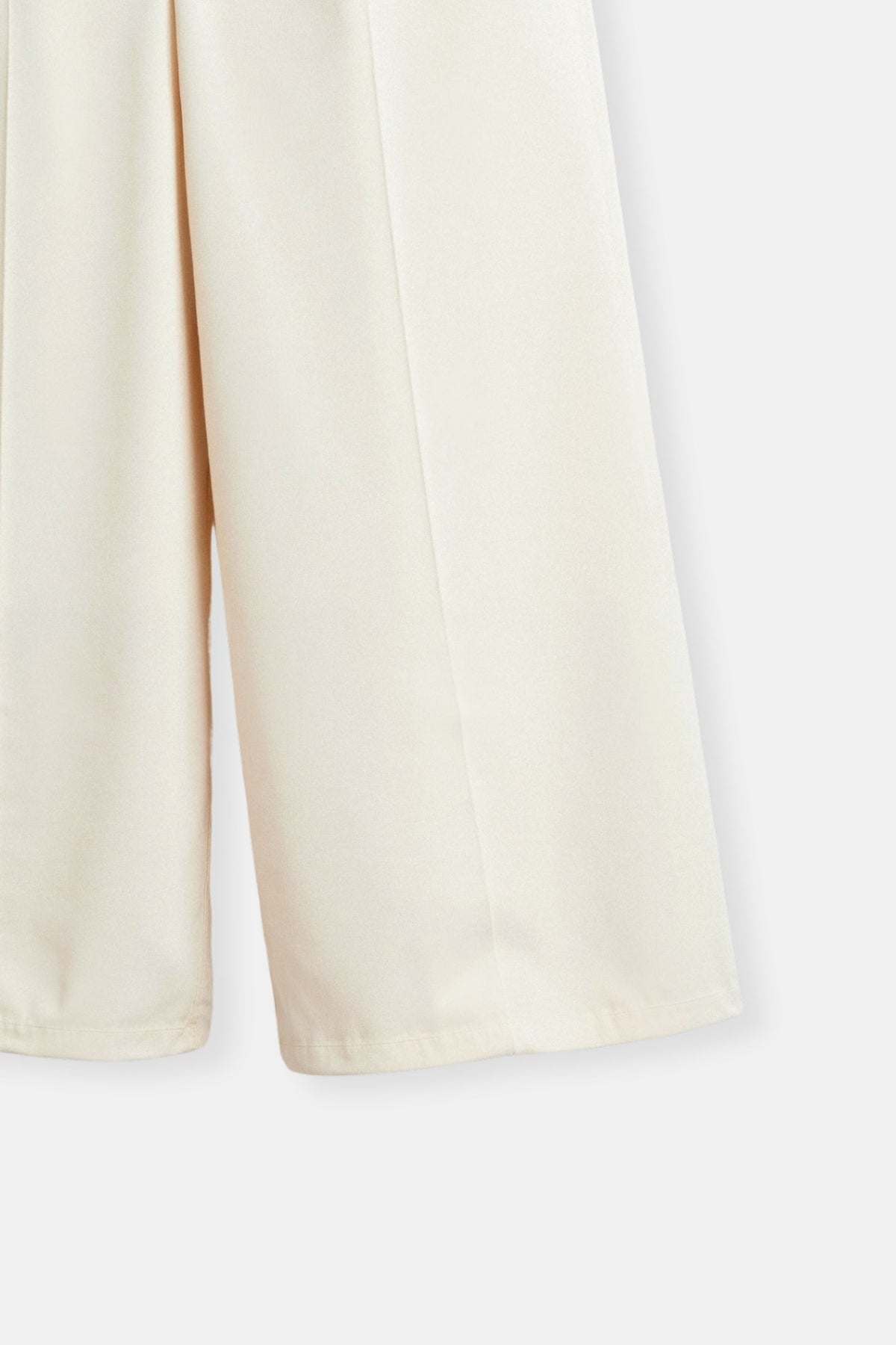 Women's Wide-Leg Trousers | Pleated | White | Autumn