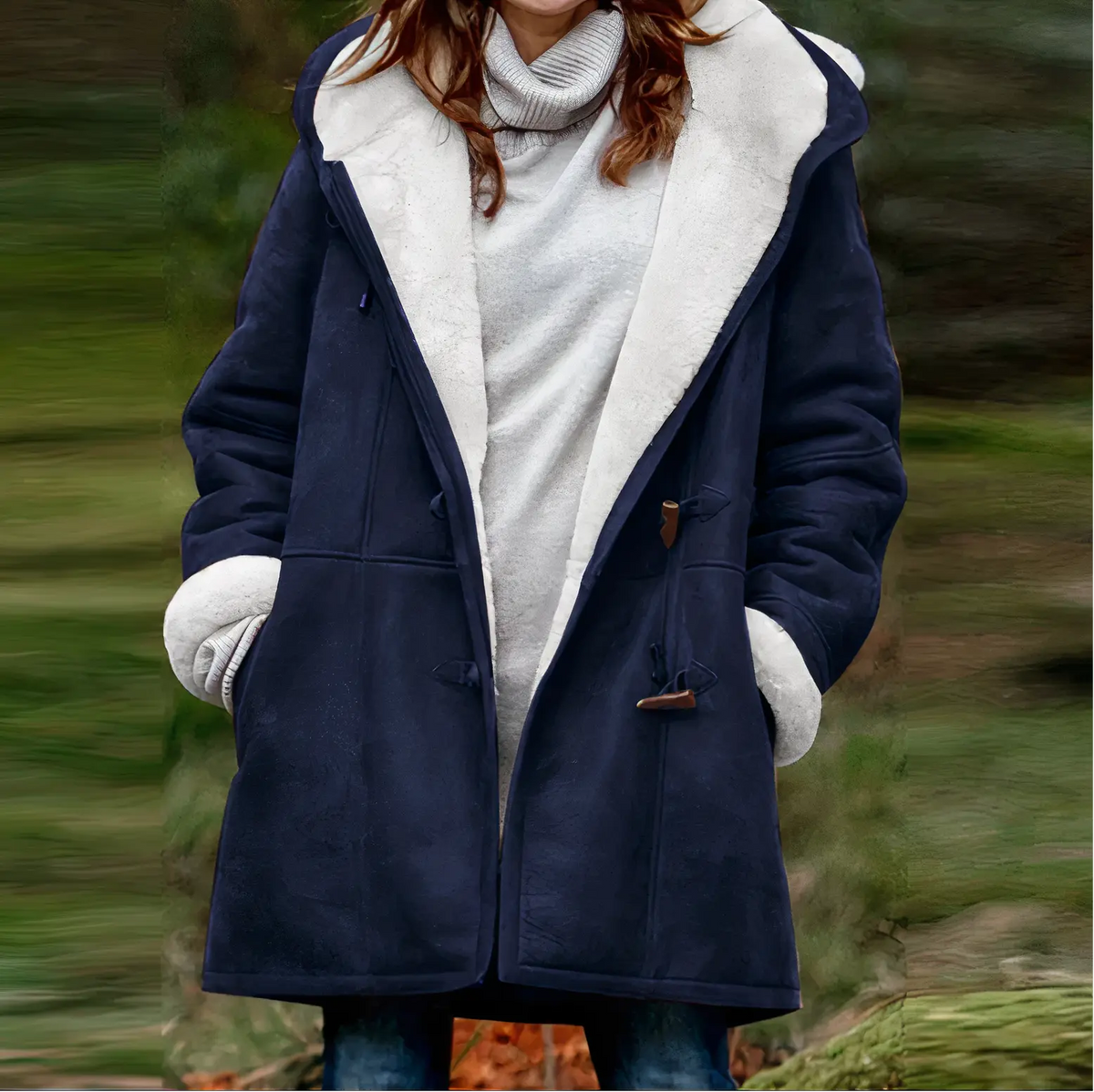 Women's Winter Jacket | Faux Fur Lined | Cozy - Blue