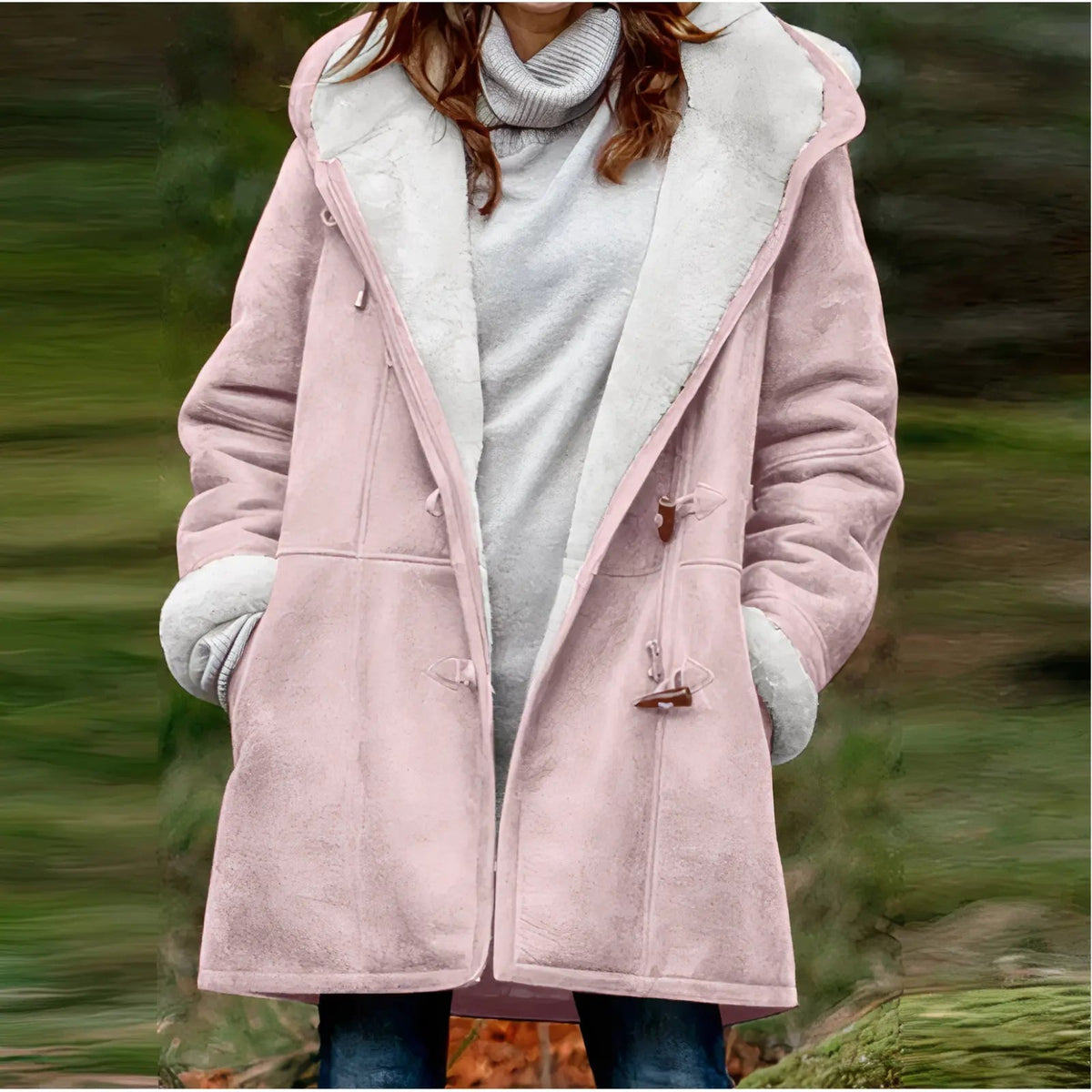Women's Winter Jacket | Faux Fur Lined | Cozy - Pink