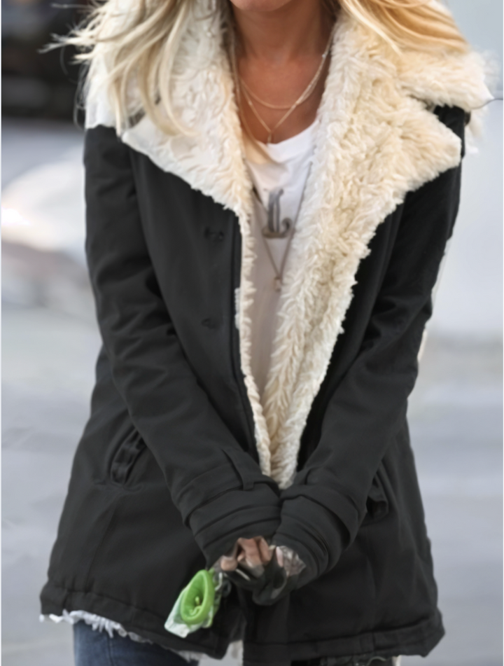 Women's Winter Jacket | Oversized With Collar | Winter - Black
