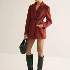 Women's Wool-Blend Blazer | Shoulder Pads | Autumn