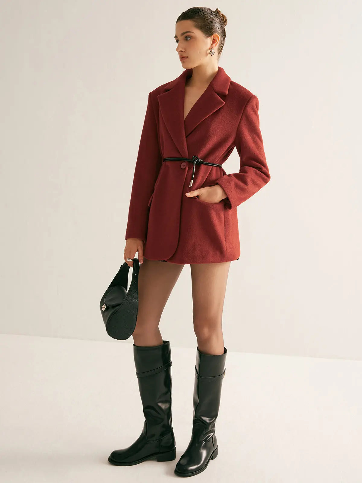 Women's Wool-Blend Blazer | Shoulder Pads | Autumn