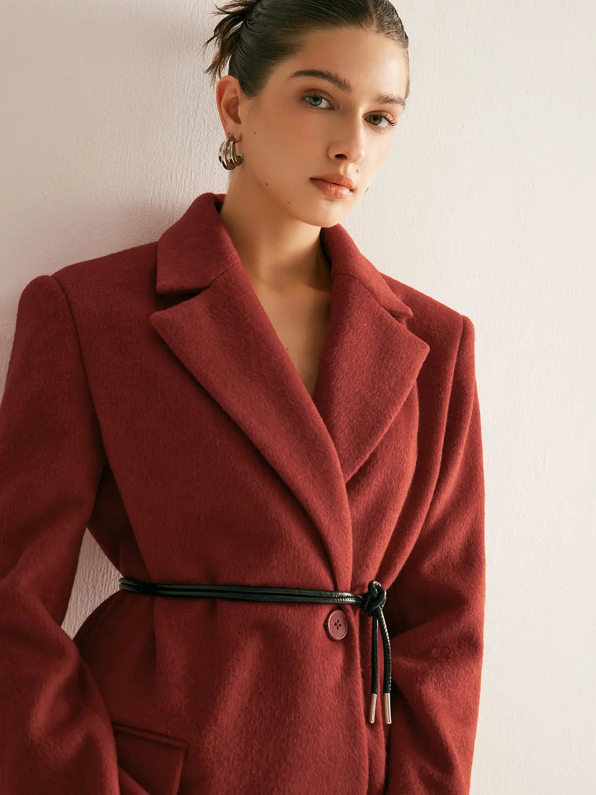 Women's Wool-Blend Blazer | Shoulder Pads | Autumn