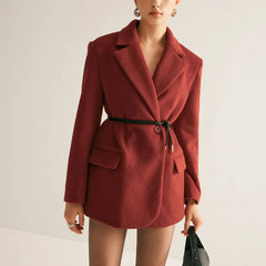 Women's Wool-Blend Blazer | Shoulder Pads | Autumn