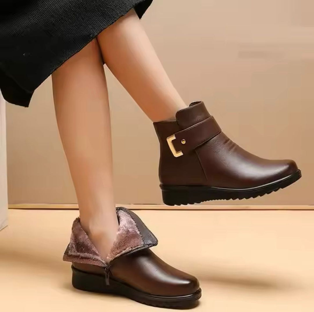 Women's Wool Boots | Elegant | Comfort Support | Autumn - Brown