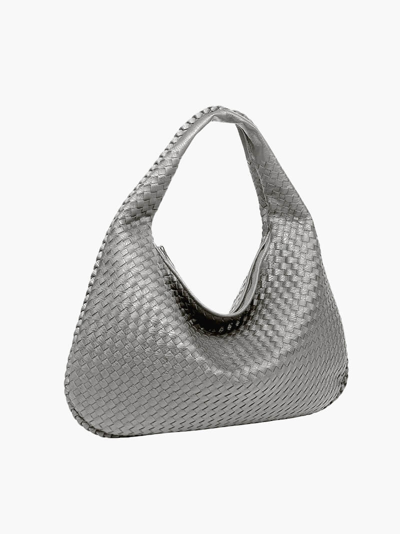 Women's Woven Hobo Bag | Large Capacity | Stylish | Winter - Gray