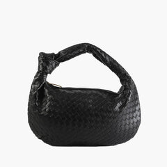 Women's Woven Medium Bag - Braided Design - Black