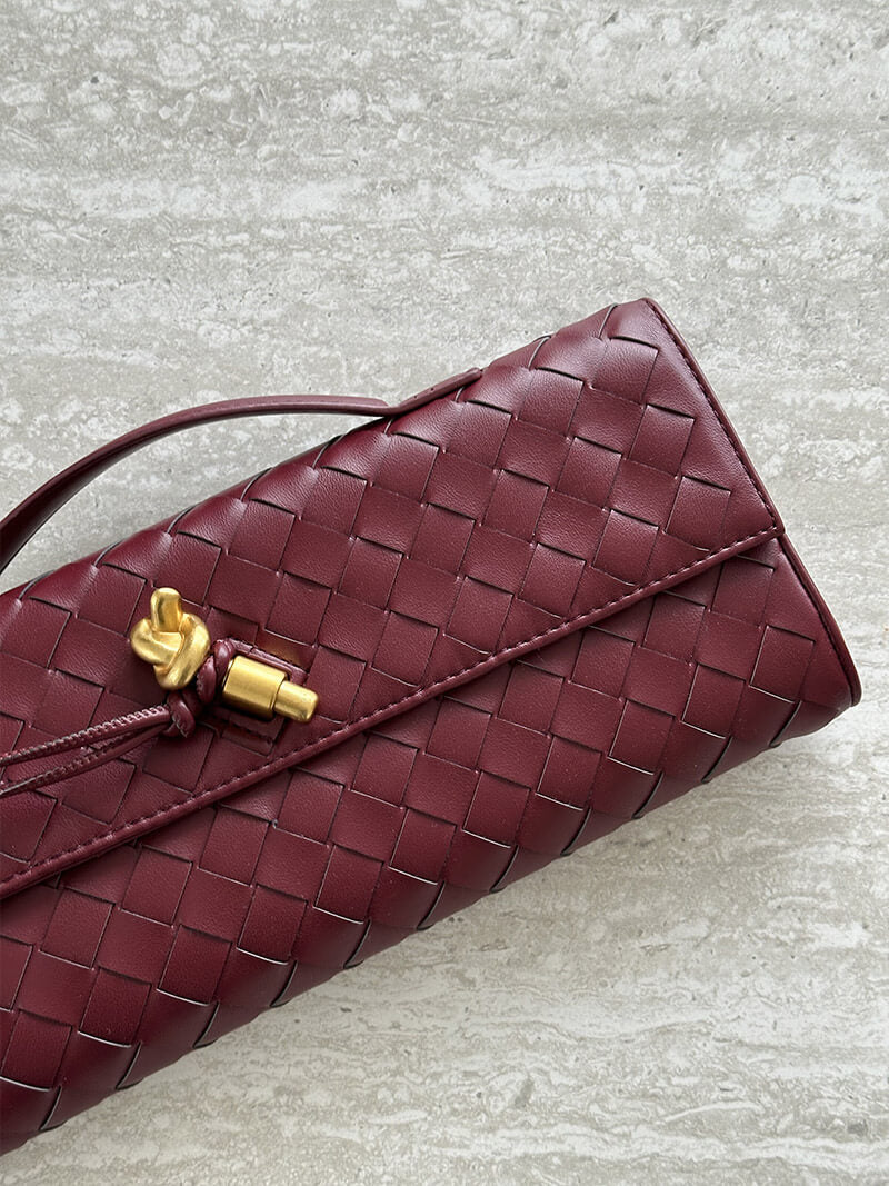 Women's Woven Shoulder Bag | Gold Accents | Winter