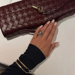 Women's Woven Shoulder Bag | Gold Accents | Winter