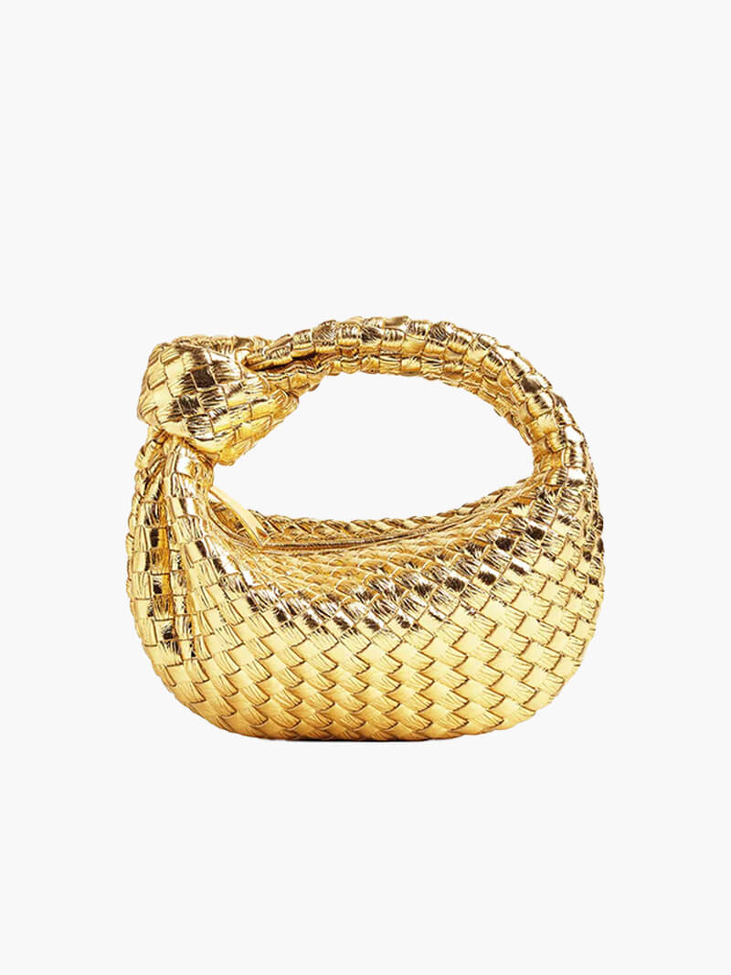 Women's Woven Tote Bag | Braided | Versatile | Autumn - Gold