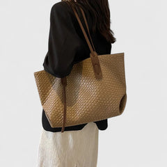 Women's Woven Tote Bag - Elegant Everyday Carryall | Summer