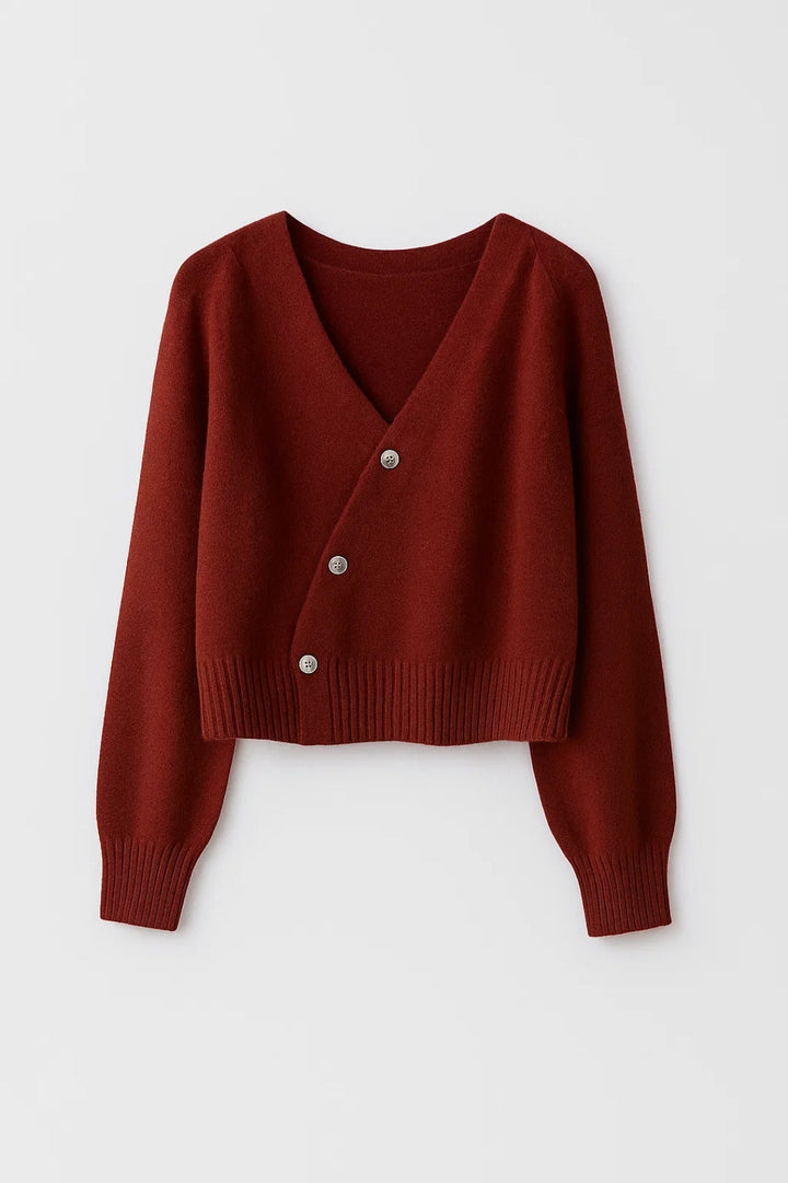 Women's Wrap Cardigan | Tailored | Autumn - Burgundy