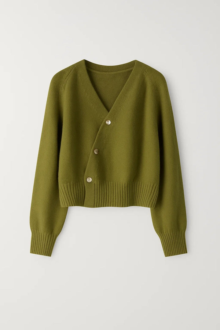 Women's Wrap Cardigan | Tailored | Autumn - Olive Green