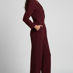 Women's Wrap-Front Tailored Wide-Leg Jumpsuit | Autumn