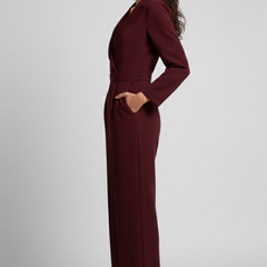 Women's Wrap-Front Tailored Wide-Leg Jumpsuit | Autumn