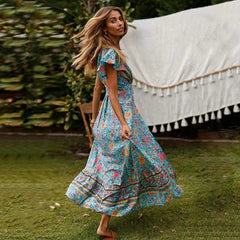 Women's Wrap Maxi Dress | Floral Print | Summer