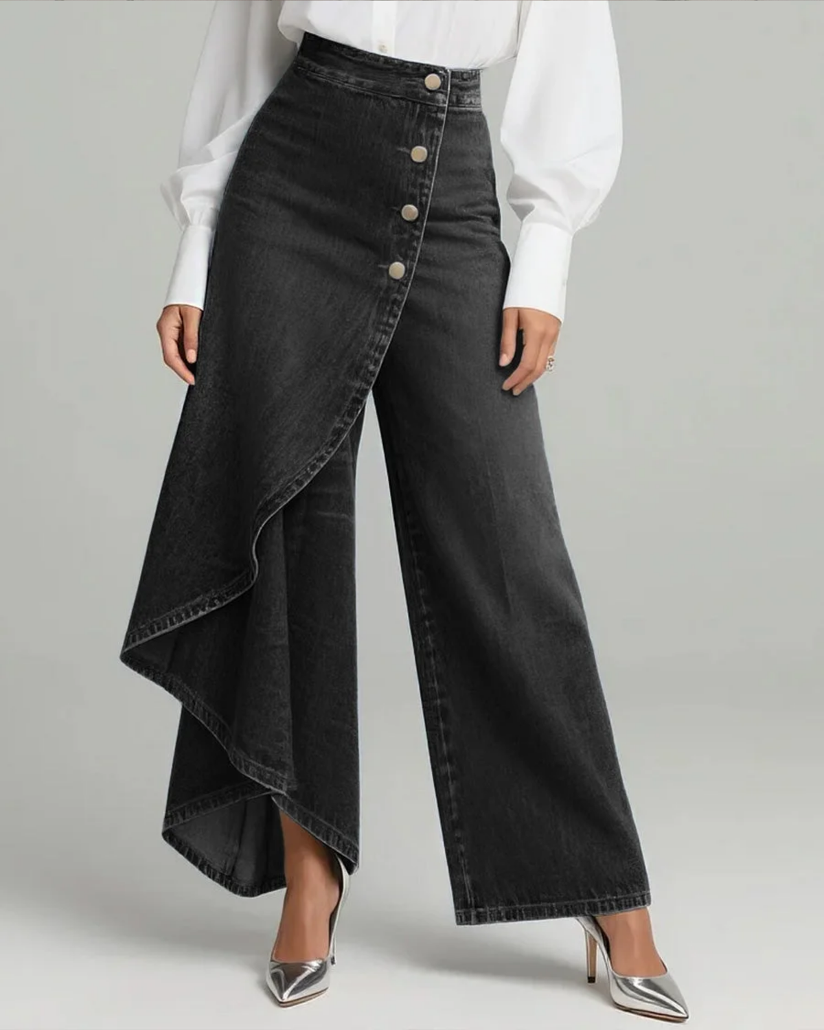 Women's Wrap Waist Pants - Elegant Tailored Fit | Spring - Black