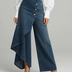 Women's Wrap Waist Pants - Elegant Tailored Fit | Spring - Navy
