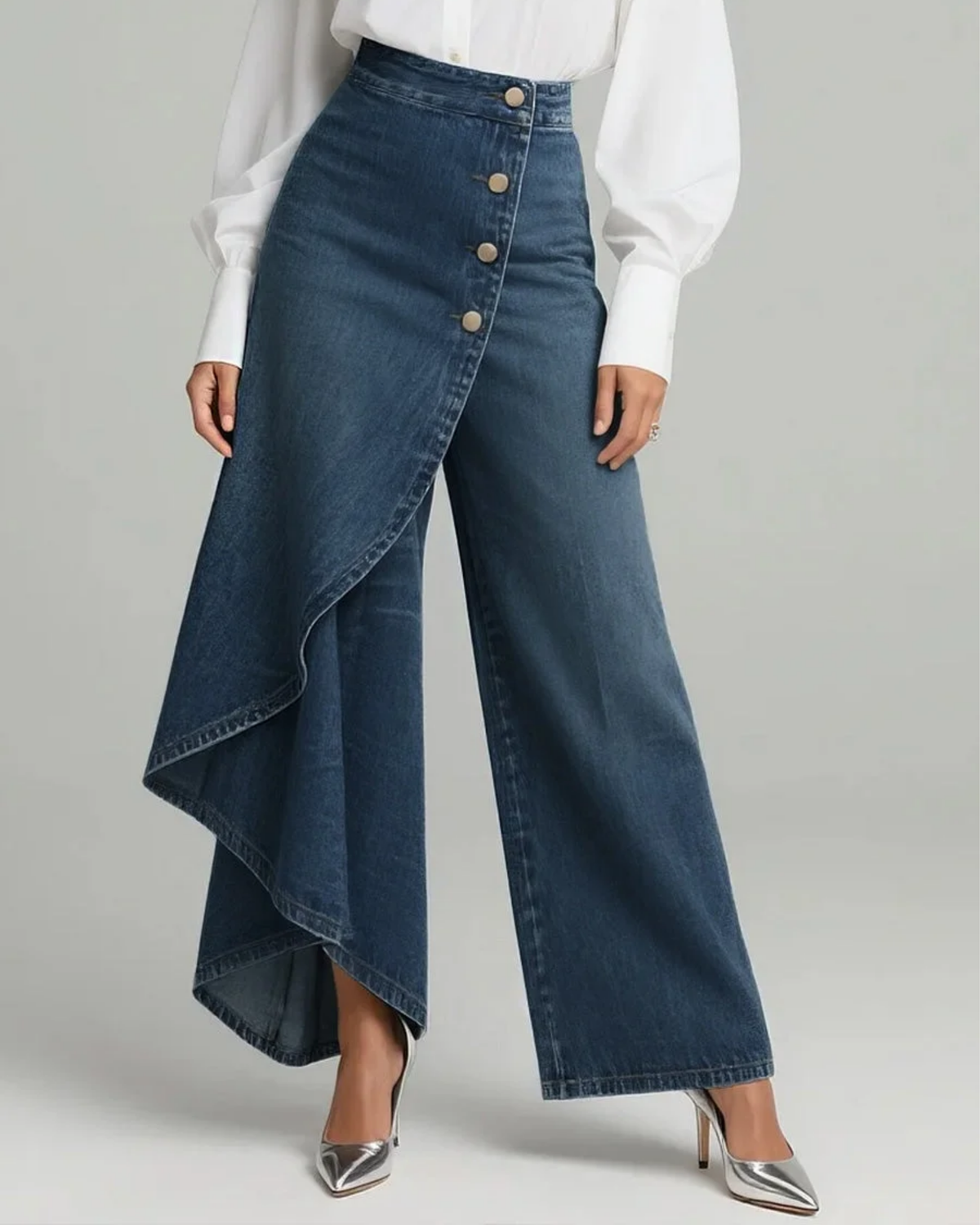 Women's Wrap Waist Pants - Elegant Tailored Fit | Spring - Navy