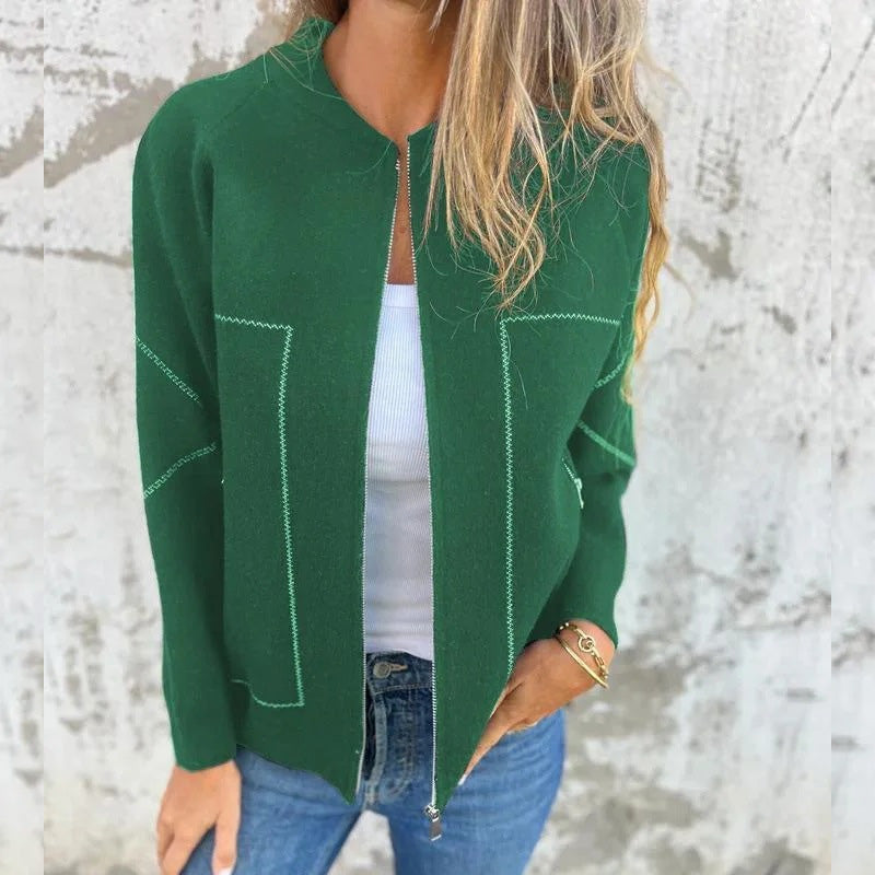 Women's Zip-Up Jacket | Layering | Autumn - Green